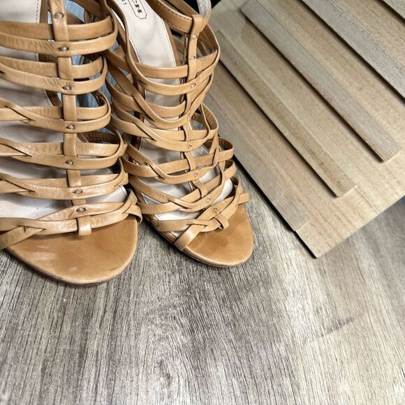 Coach Tan Fantasia Strappy Stiletto Heels Size 8B - Picture 7 of 9